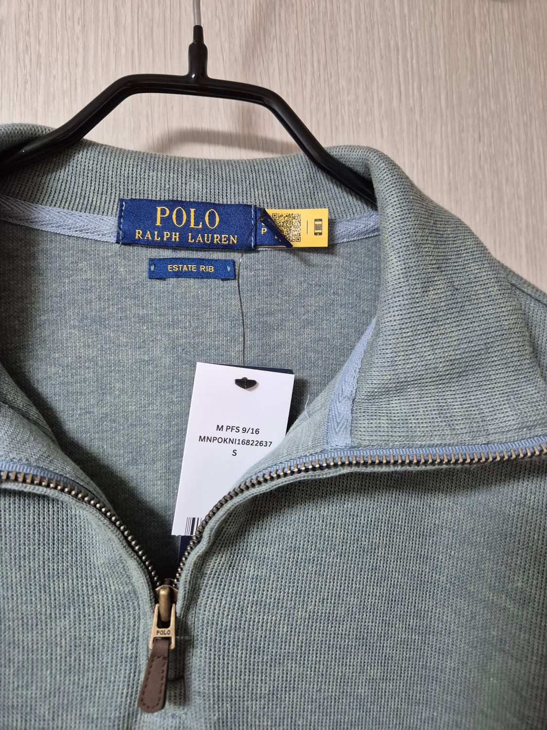 정품 (새제품) 폴로 랄프로렌 반집업 코튼 니트 스웨터 S 상품이미지4