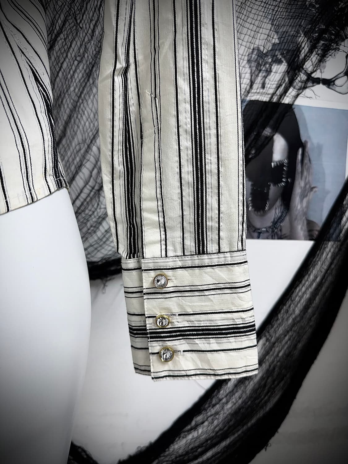 Back lace ribbon shirts 상품이미지4