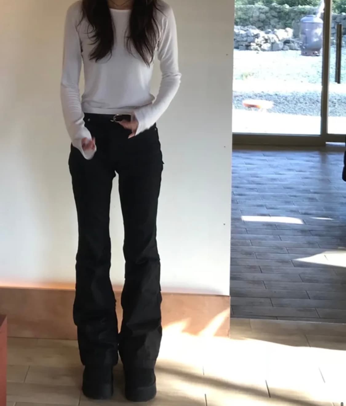 미세키서울, Shirring bootscut pants BLACK 상품이미지5