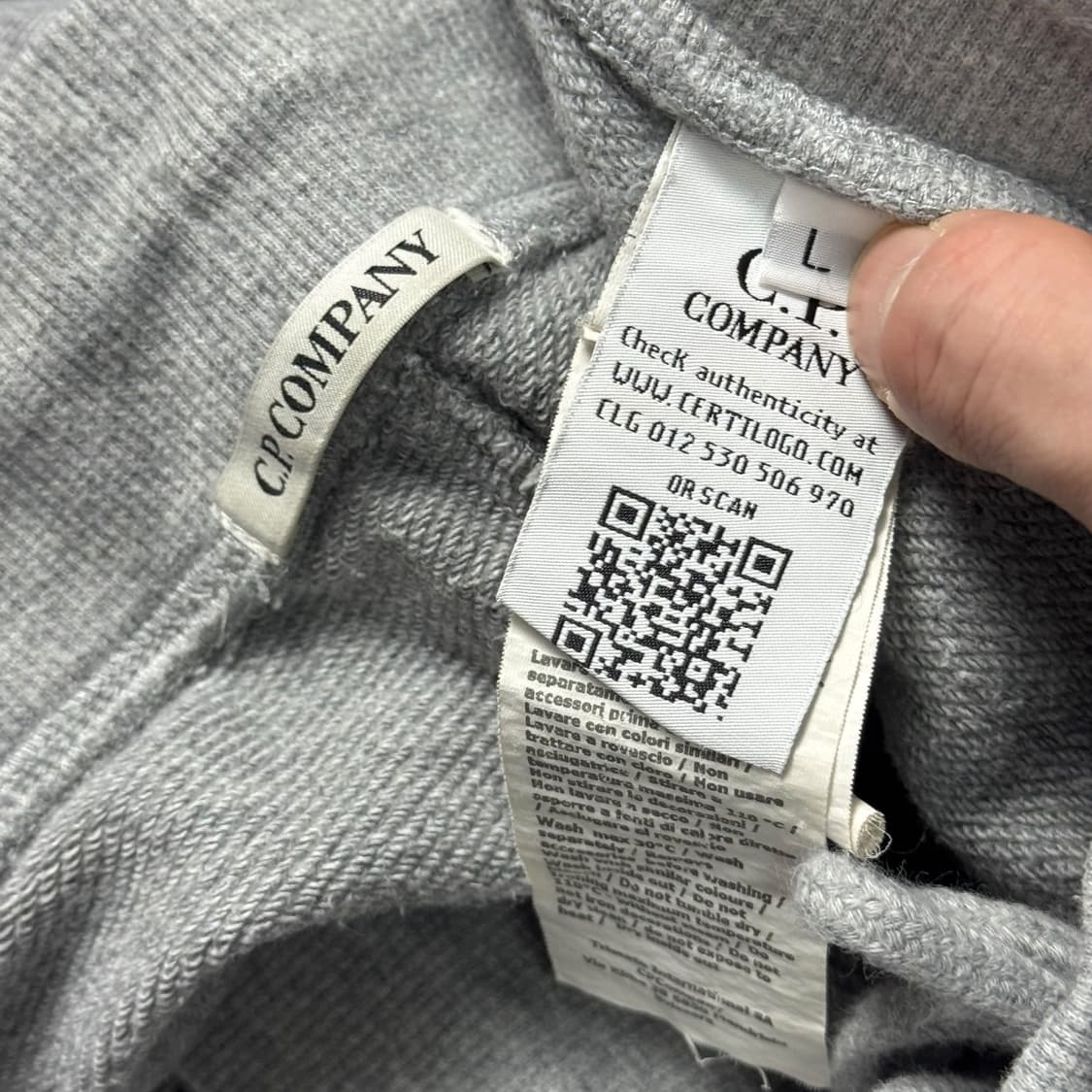 (L) C.P. Company 렌즈 스웻 조거팬츠 그레이 상품이미지4