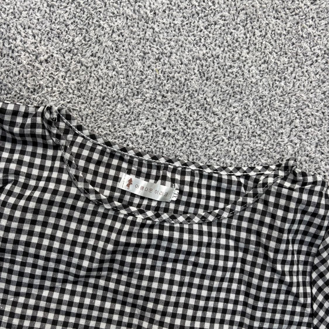 실측확인 빈티지 보세 체크 반팔 원피스 0423J 상품이미지2