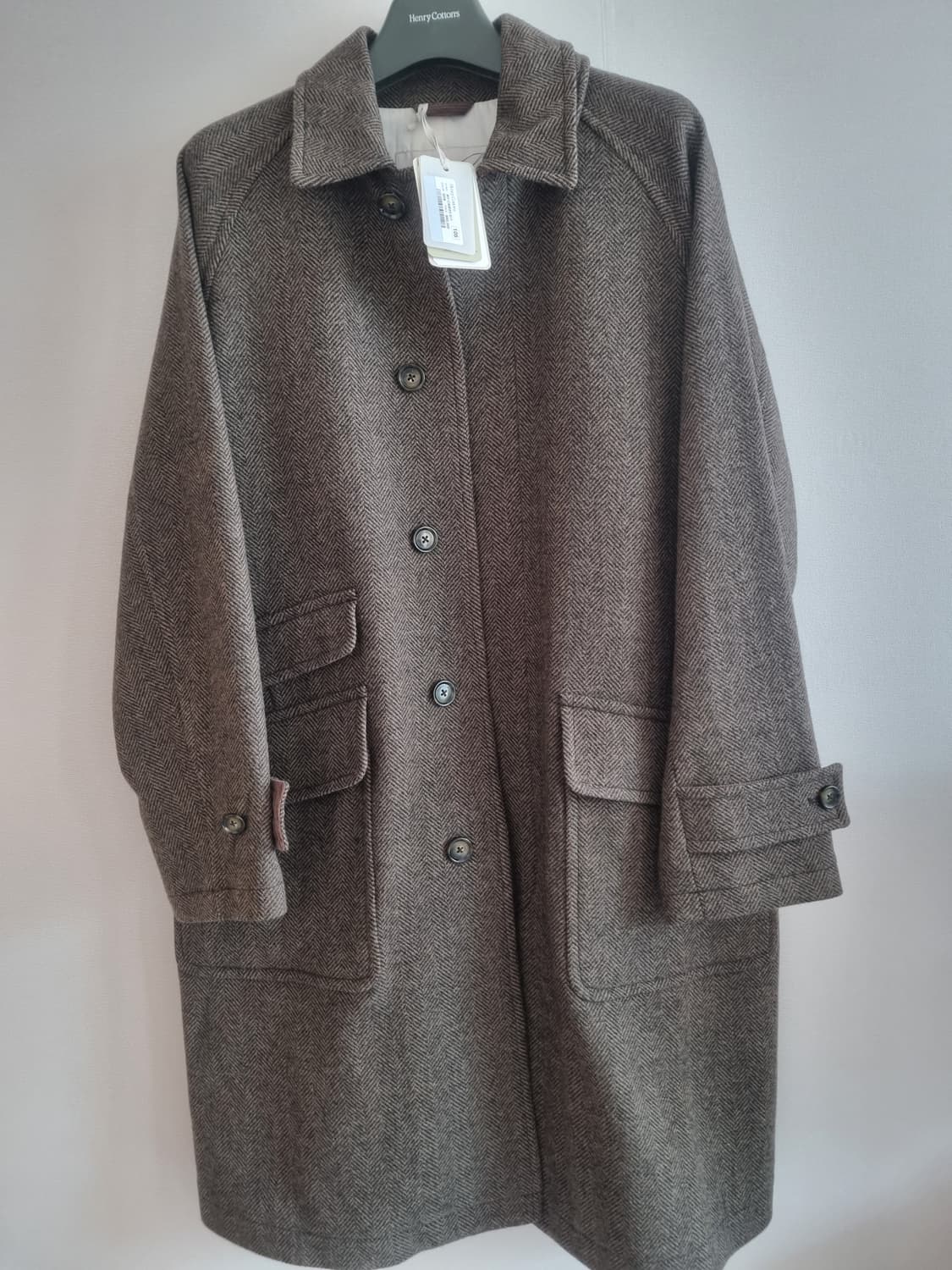 헨리코튼 헤링본 울코트 상품이미지1