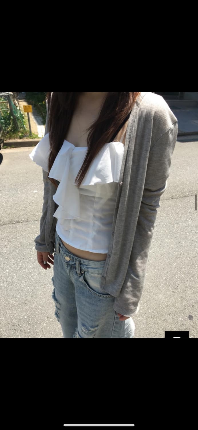 아워캐비넷 calm slim cardigan 라이트그레이 상품이미지1