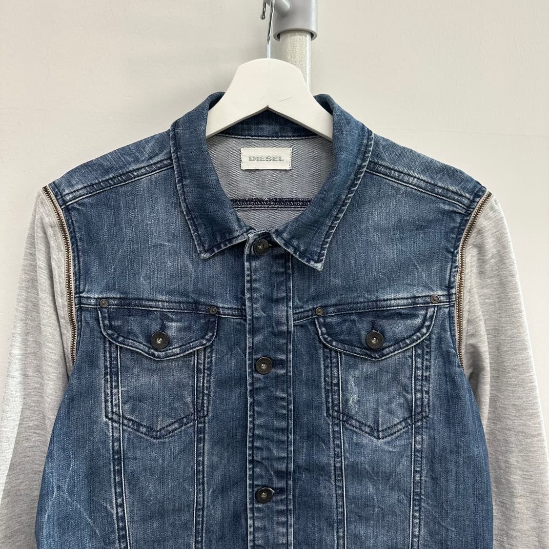 디젤 투웨이 지퍼 워싱 데님 자켓 상품이미지4