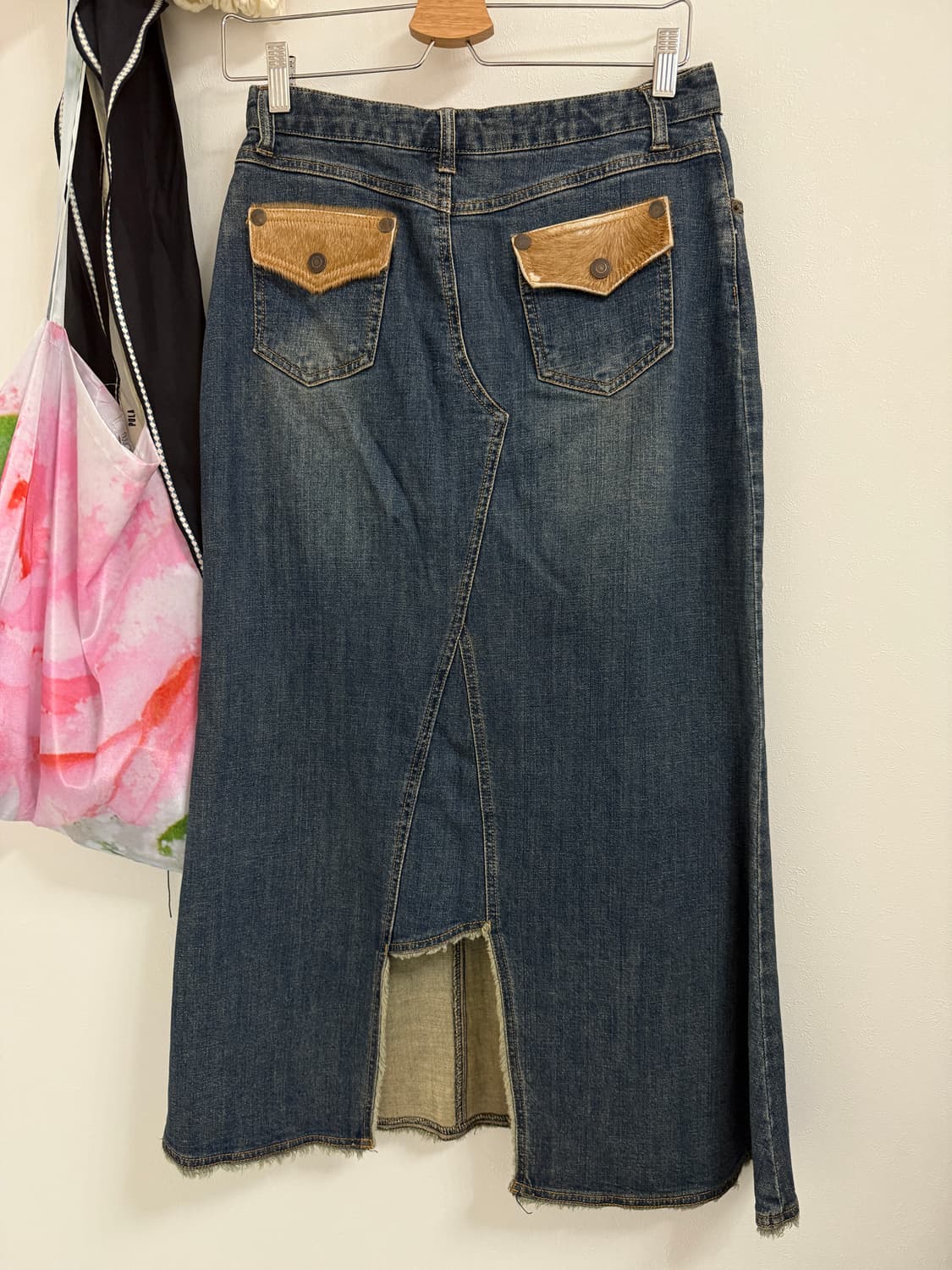 포켓 빈티지 청스커트 상품이미지1