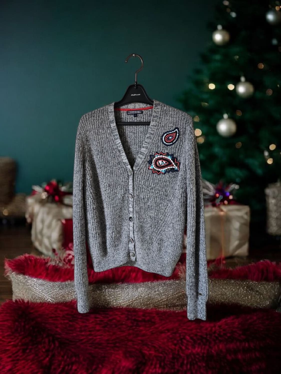 타미힐피거 알파카 혼방 와펜패치 여성가디건 M / 상태 좋음 상품이미지1