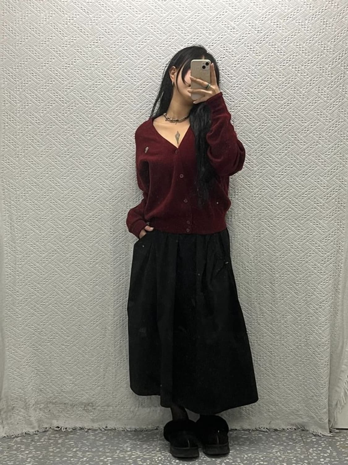 라코스테 베이직 모던룩 버건디레드 울 가디건 105 C06536 상품이미지2