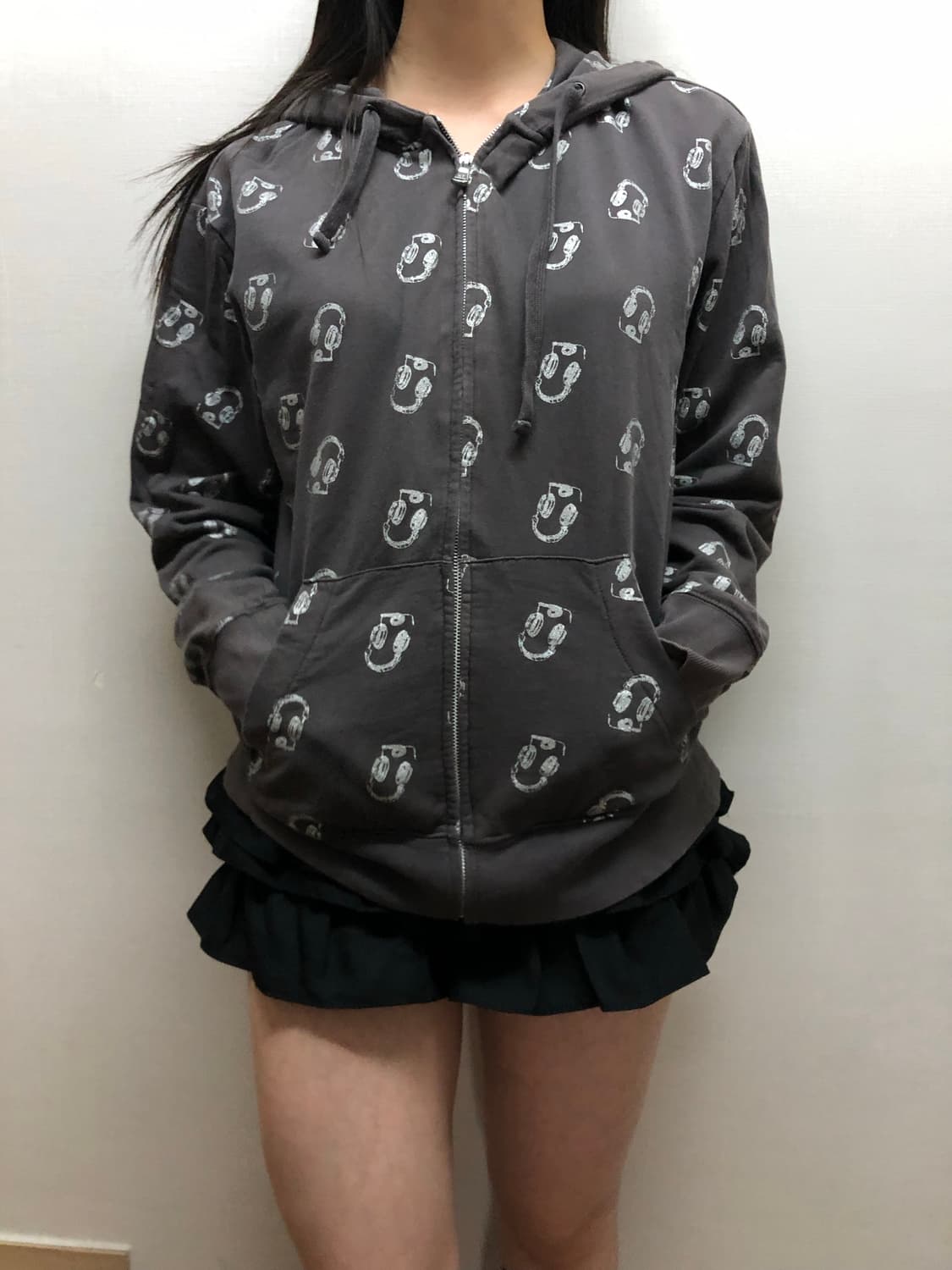 빈티지 그레이 펑크 후드집업 상품이미지4