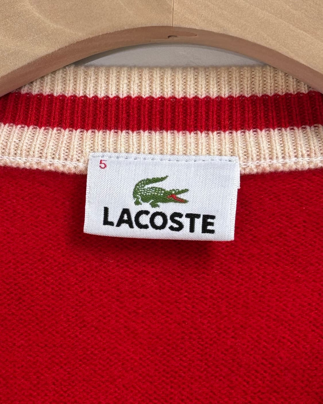 Lacoste 라코스테 레드컬러 브이넥 가디건 상품이미지7