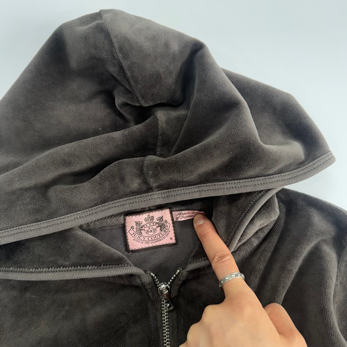 Juicy couture 쥬씨꾸뛰르 브라운 벨벳 후드집업  상품이미지6