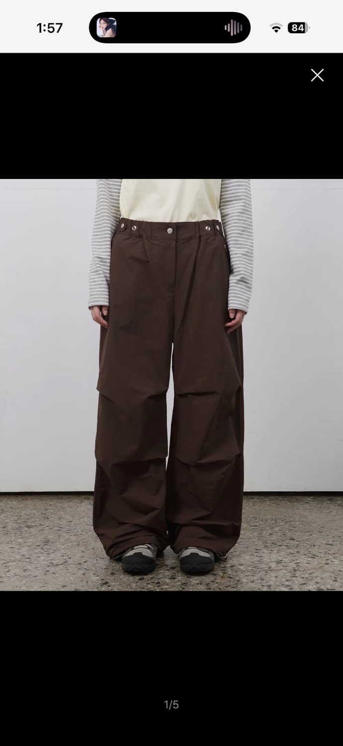 오헤시오 EFFECT NYLON PANTS 이펙트 나일론팬츠 브라운 상품이미지1