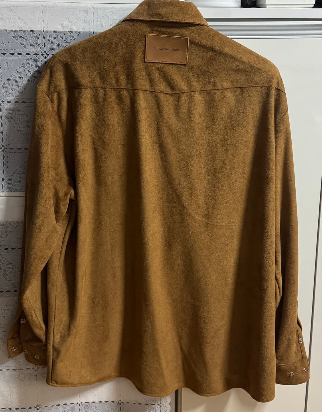 슬로우레코드하우스 스웨이드 셔츠 카멜 L사이즈 상품이미지3