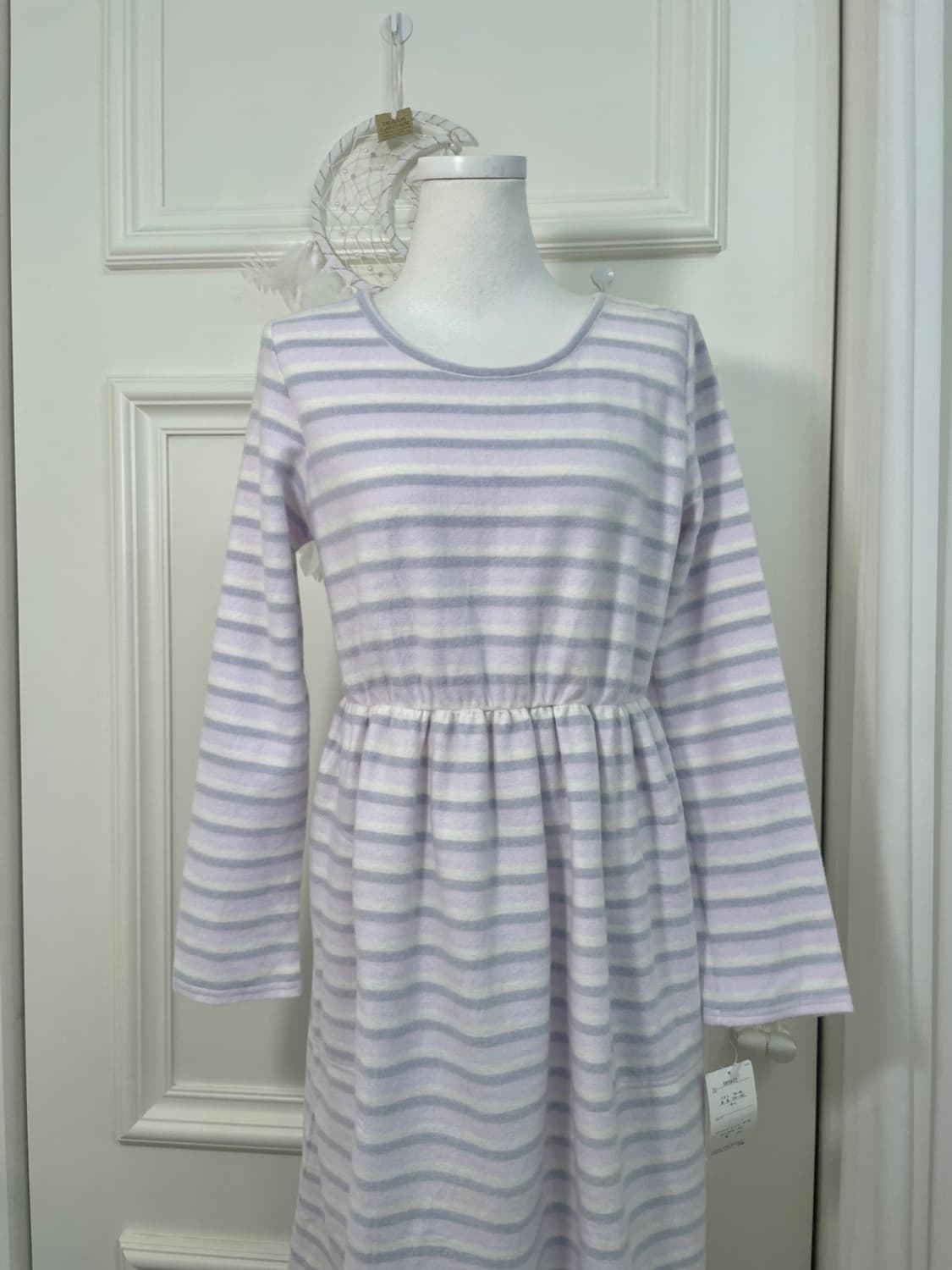 purple stripe waist shirring pocket home 상품이미지5