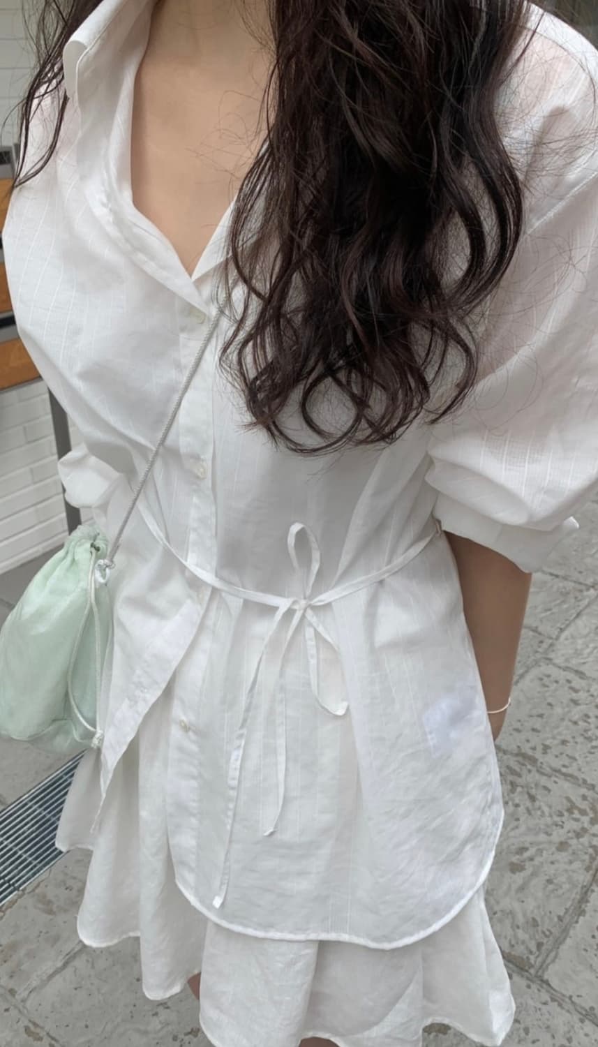 (새상품) 타낫 익스클루시브 시어 셔츠 + 스크런치 상품이미지2