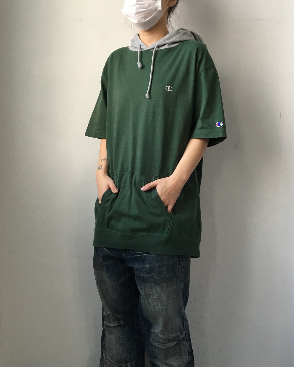 Champion hood layered t shirt 상품이미지5
