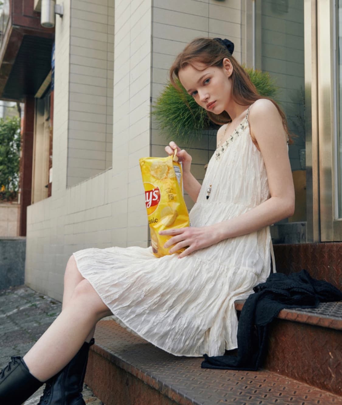 오앨 레이스 슬립 원피스 LACE SLIP MINI DRESS IVORY 상품이미지2