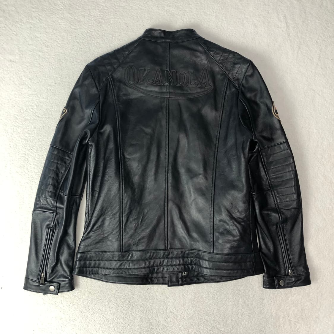 OKANDLA 쉽스킨 바이커 레더 자켓 상품이미지2