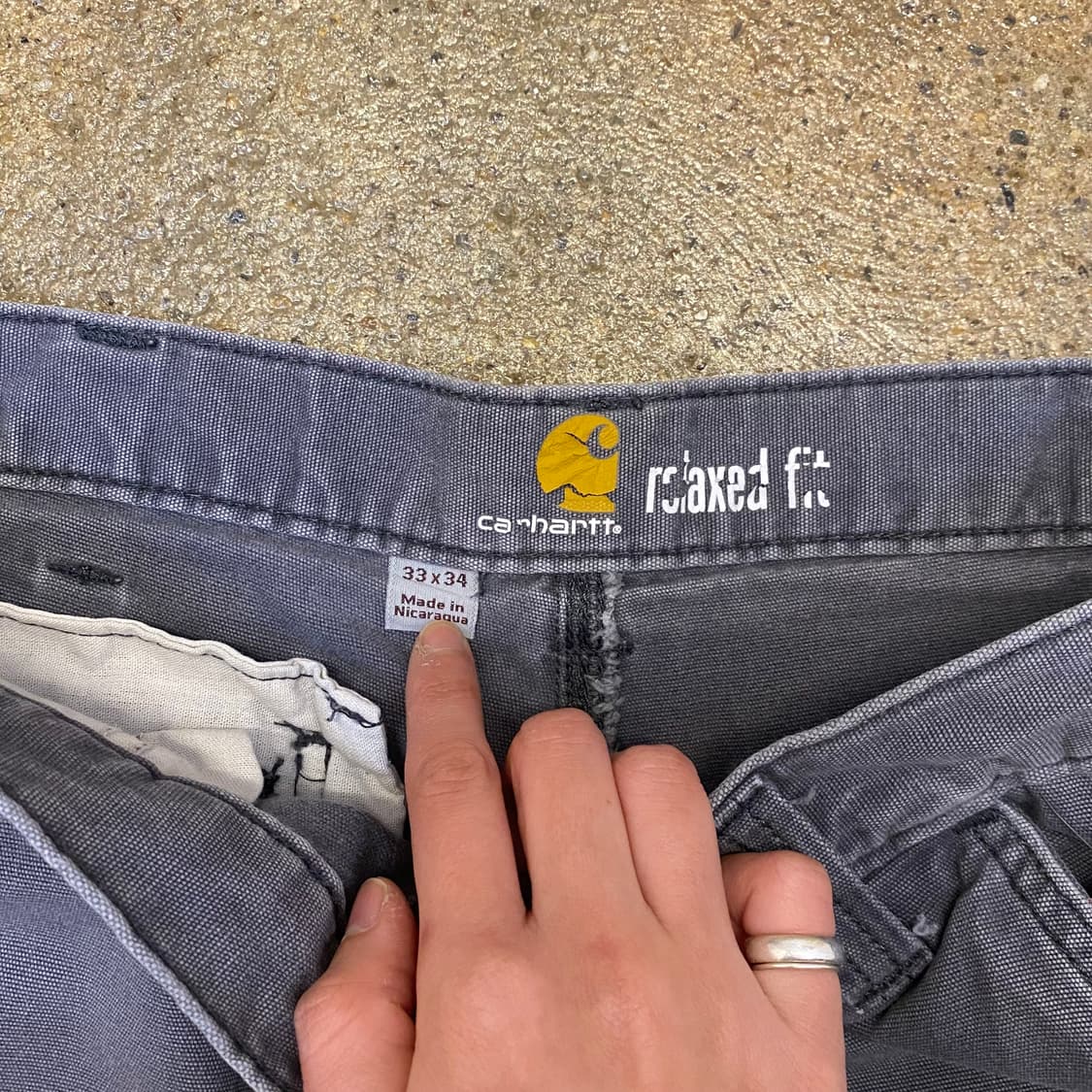 90s 미국 빈티지 칼하트 더블니 워크팬츠 33/34 상품이미지3