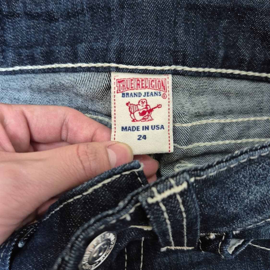 트루릴리전 여성 유스티치 워싱 부츠컷 데님진 청바지 상품이미지6