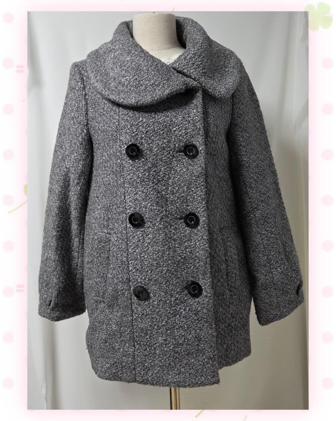 시네마클럽 그레이 부클레 코트 상품이미지3