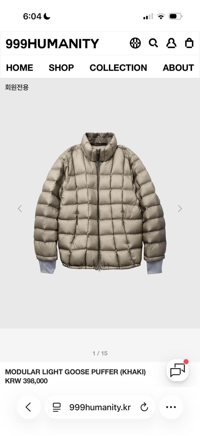 MODULAR LIGHT GOOSE PUFFER (KHAKI) M(2) 상품이미지1
