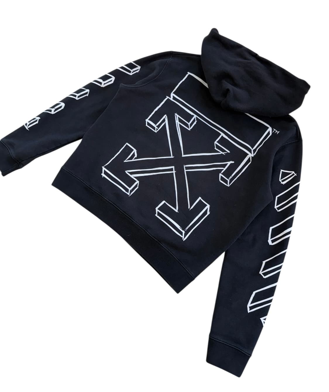 오프화이트 18FW 블랙 다이애그널 마커 애로우 후디 상품이미지5