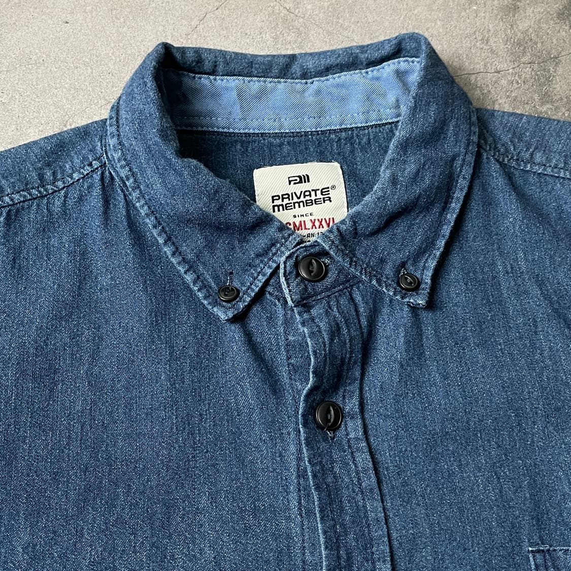 PRIVATE MEMBER 빈티지 다운버튼 코튼 데님 셔츠 A00740 상품이미지2