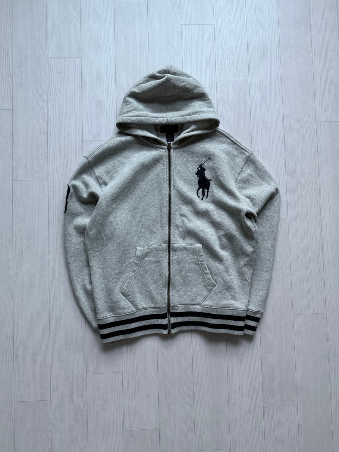 폴로 랄프로렌 빅 포니 로고 그레이 후드집업 상품이미지5