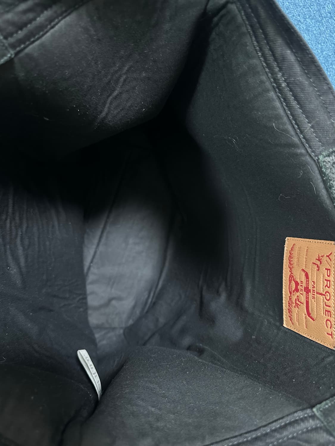 Y project 올블랙 데님 토트백 상품이미지5