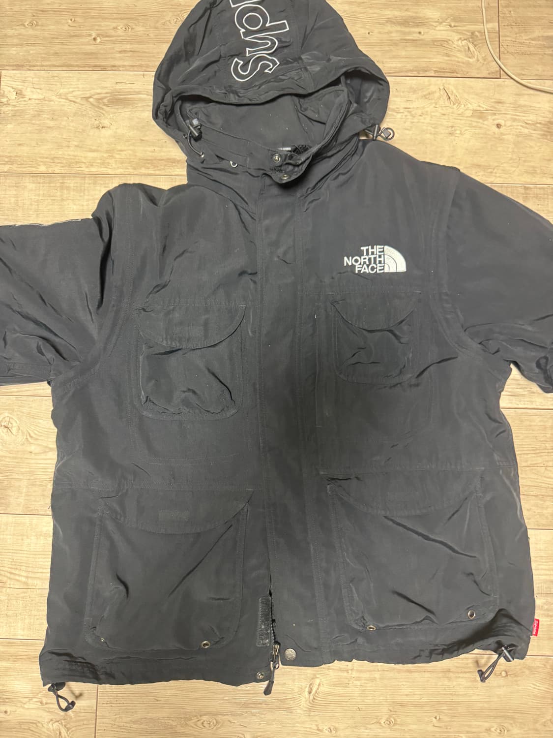 슈프림 x 노스페이스 트레킹 컨버터블 자켓 블랙 -22ss M사이즈 상품이미지2