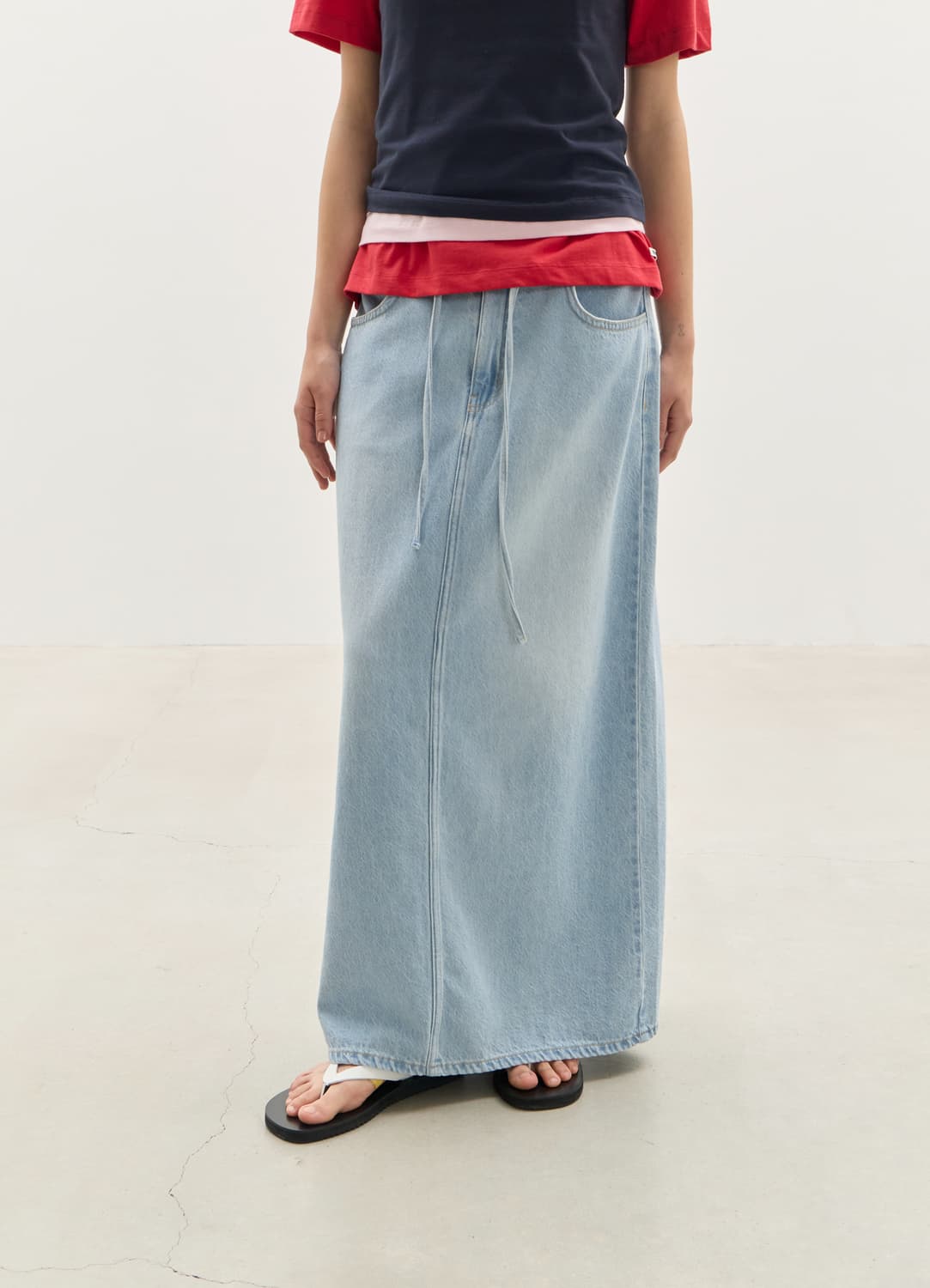 르바 Relaxed String Tencel Denim Skirt 상품이미지1