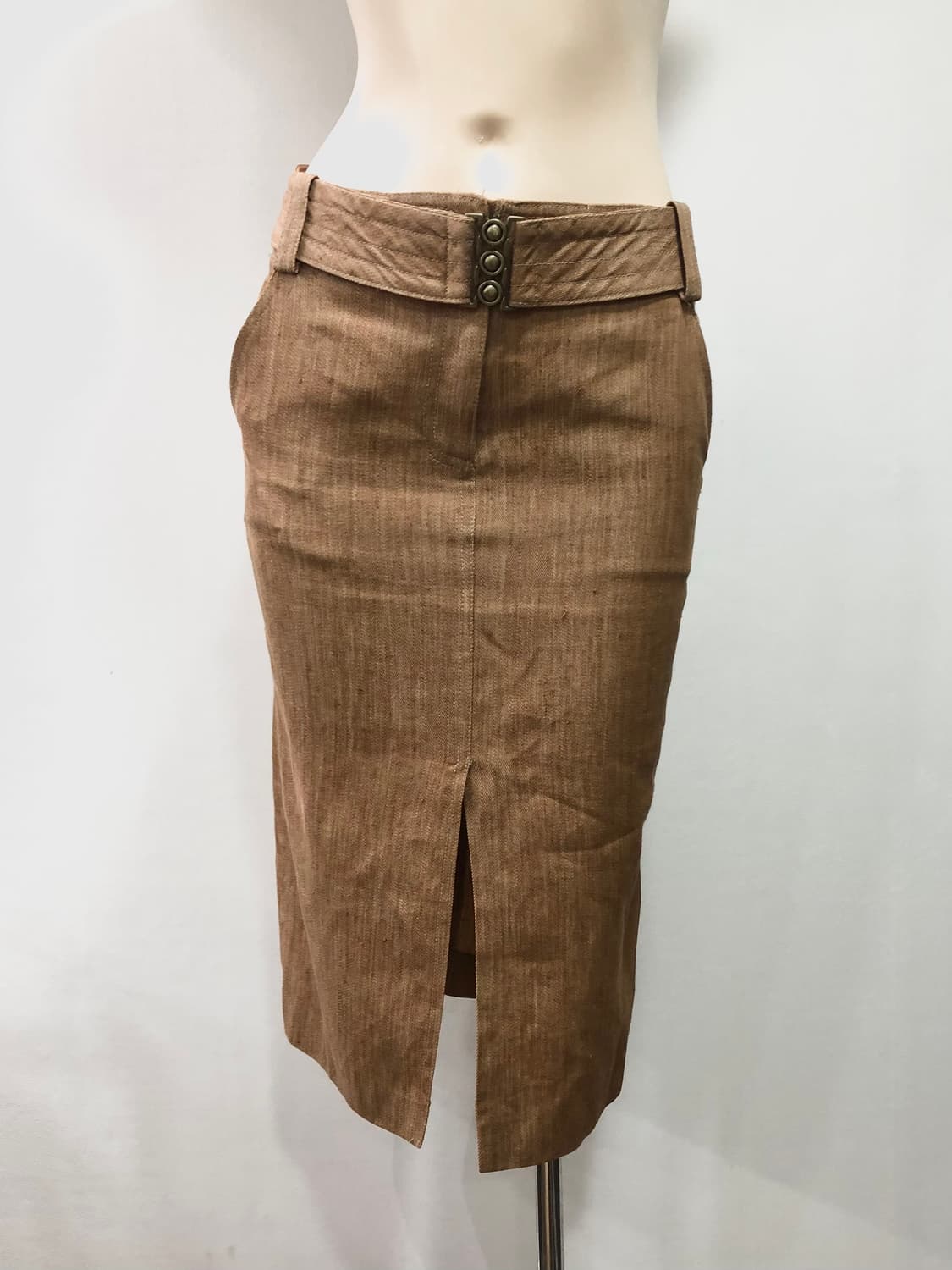 brick brown belted midi skirt 상품이미지1