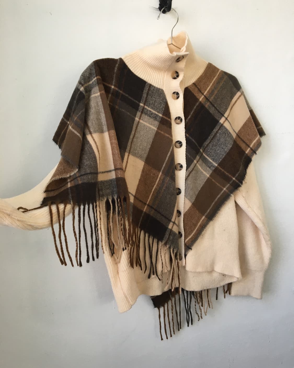 Muffler layered knit cardigan 상품이미지4