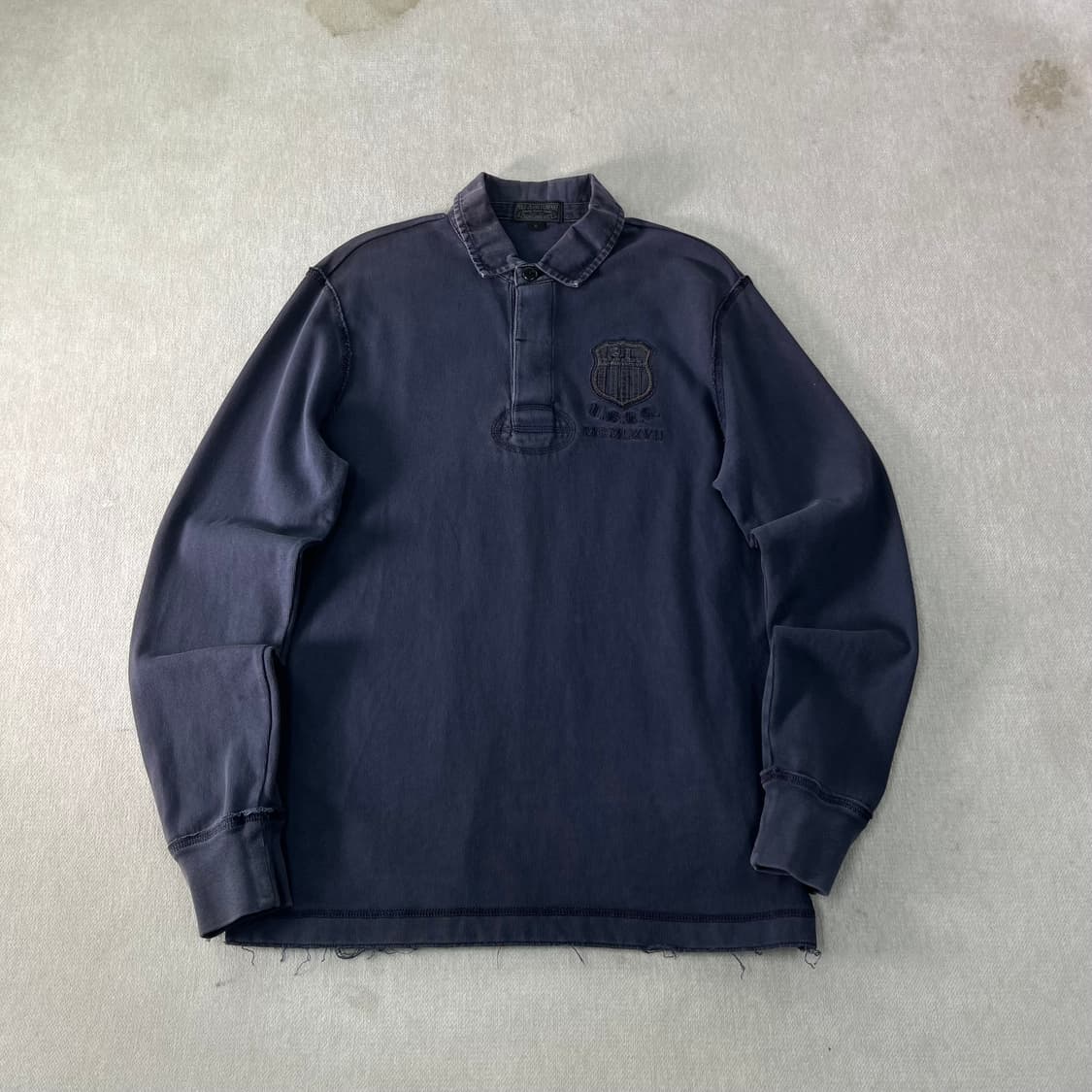 95 폴로랄프로렌 진스 성조기패치 빈티지 워싱 럭비티 상품이미지1