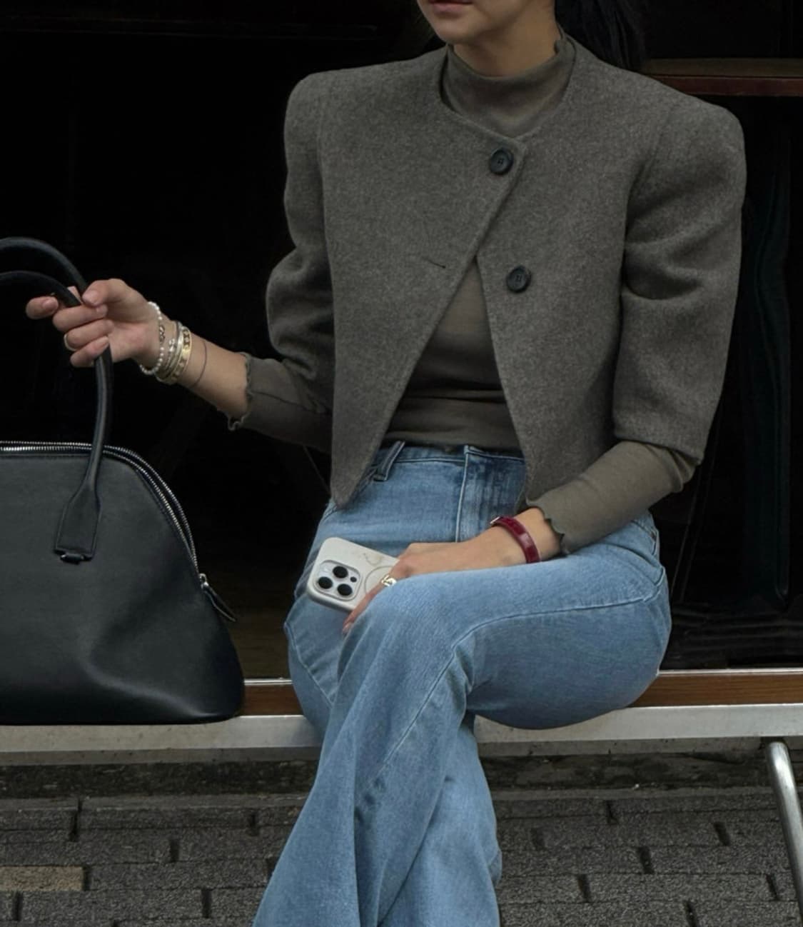 탑드레싱 뮤핸드자켓 - 카키S 상품이미지2