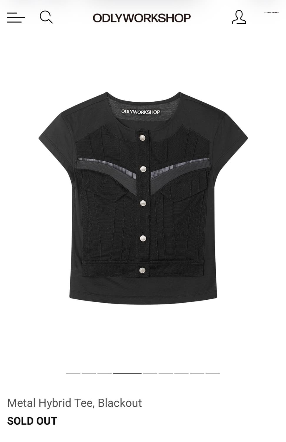 odlywarkshop Metal Hybrid Tee, Blackout 상품이미지1