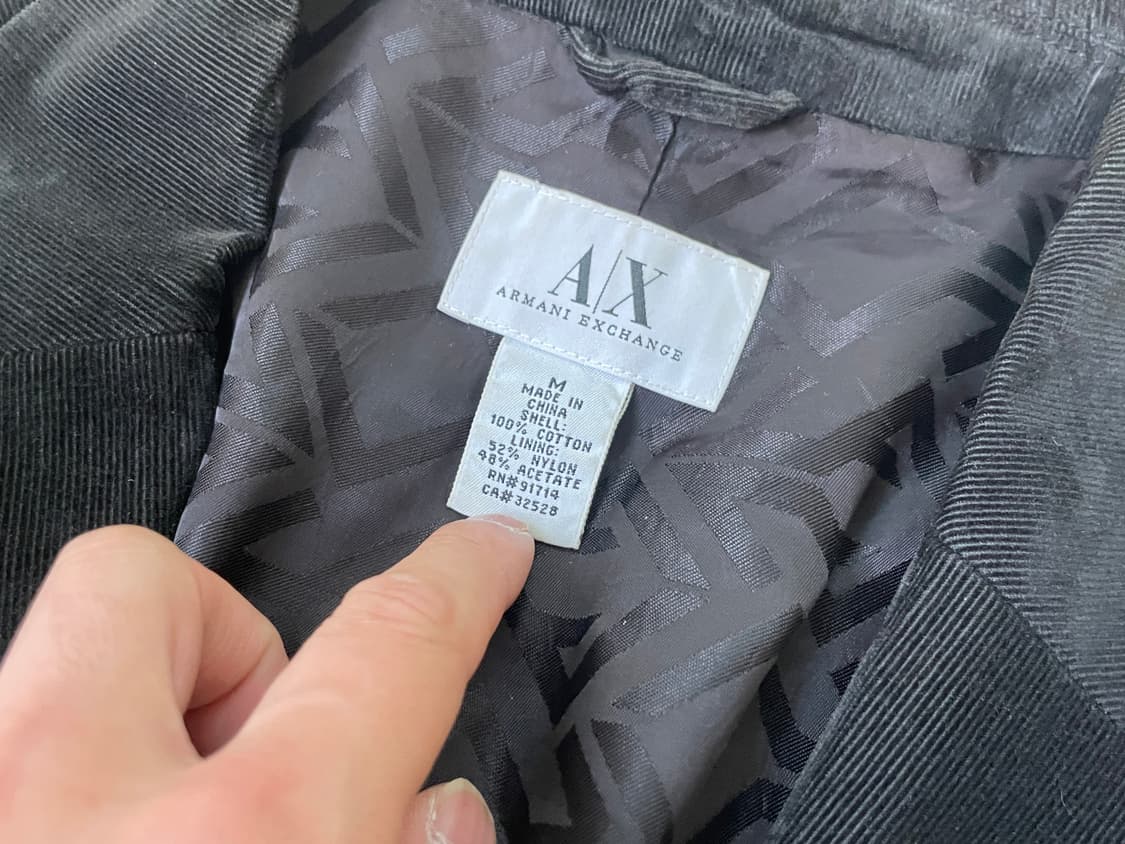 아르마니 익스체인지 블랙 코듀로이 자켓 J03547 상품이미지3