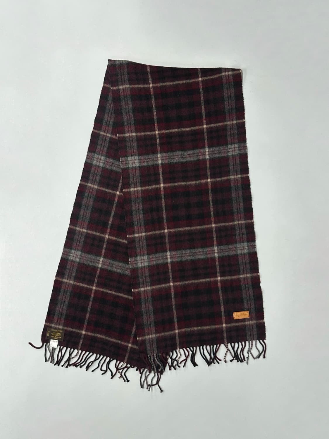 루이비통 레더 로고 캐시미어 울 머플러 상품이미지2