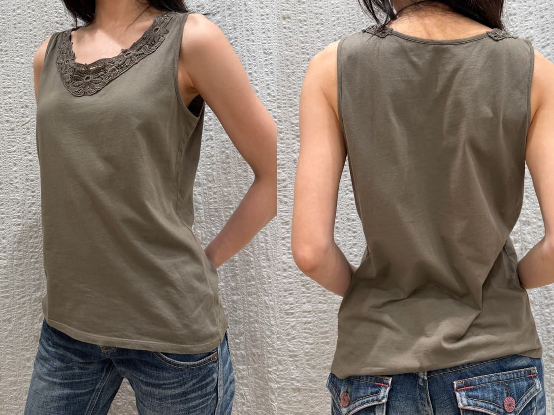 Khaki lace sleeveless 상품이미지6