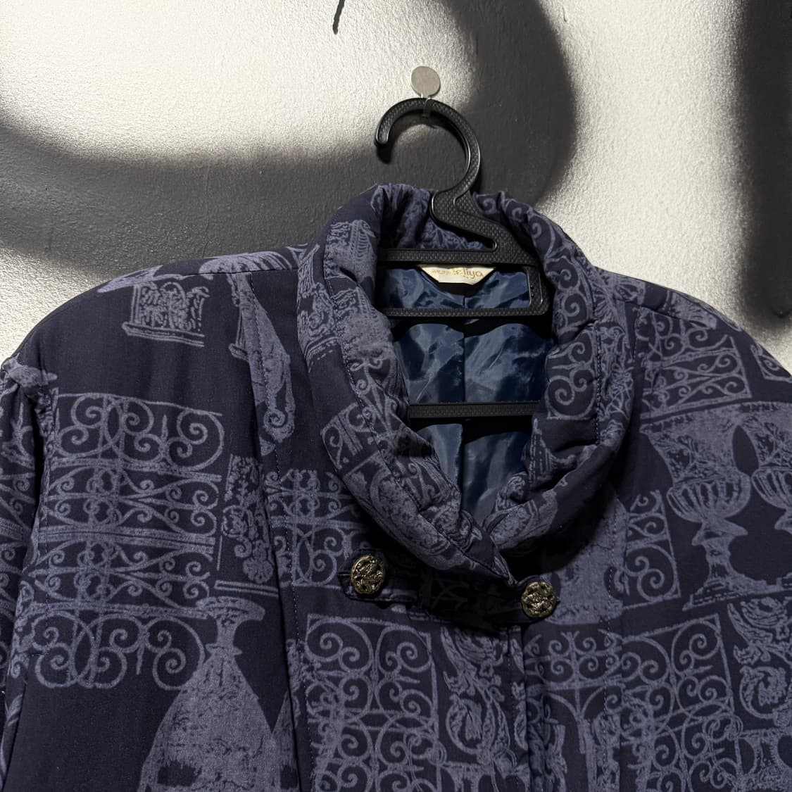 VTG 빈티지 은장 디테일 에스닉 풀 패턴 더블 버튼 우븐 자켓 상품이미지3