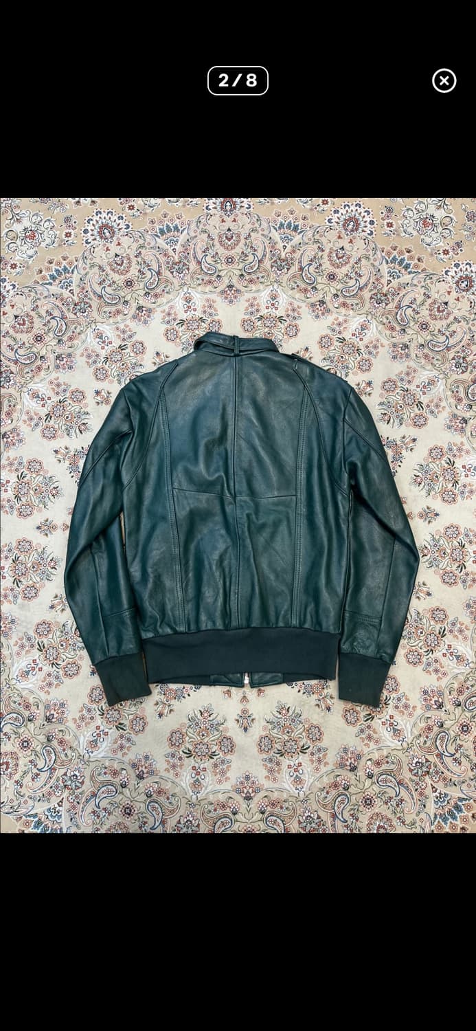 빈티지  램스킨 레더 그린 자켓 상품이미지3