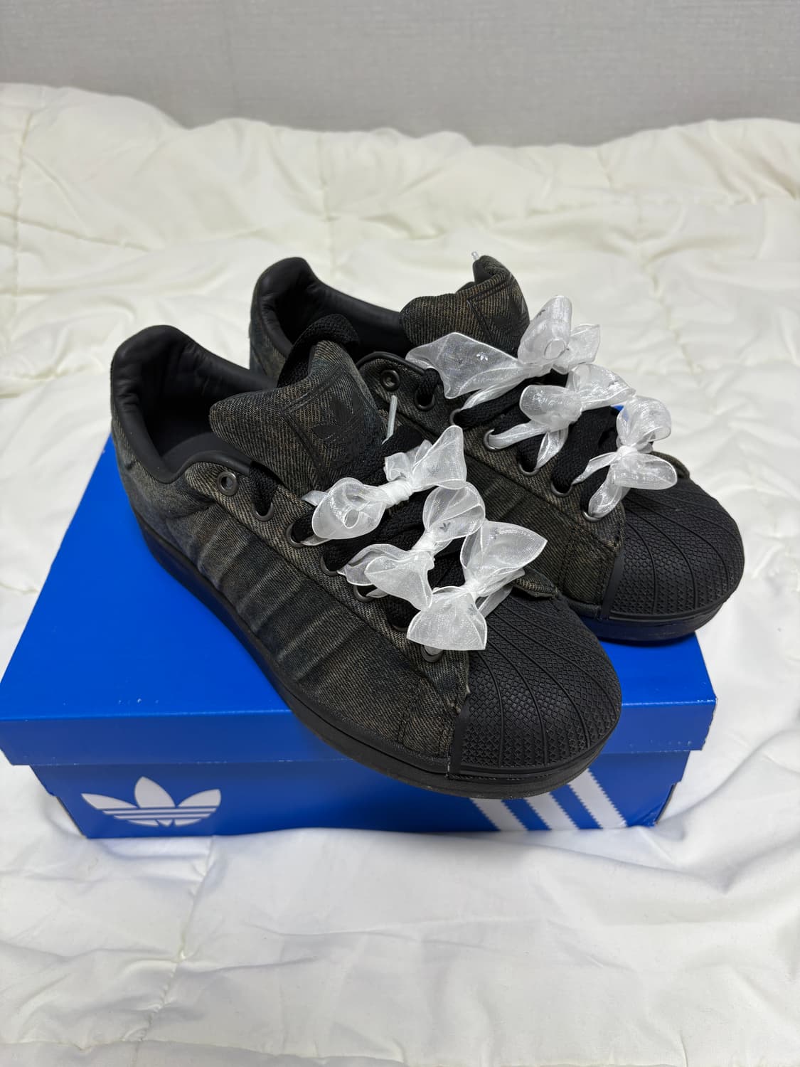 레이스 끈증정 250)아디다스 슈퍼스타 워시드 데님 상품이미지3