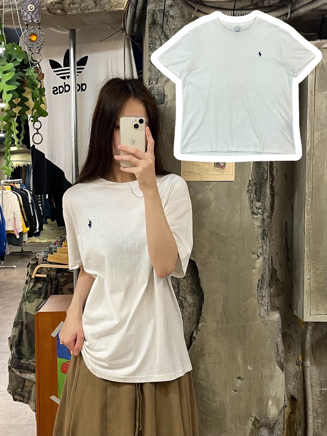 폴로 랄프로렌 베이직 반팔티 화이트 L #csz706 상품이미지1