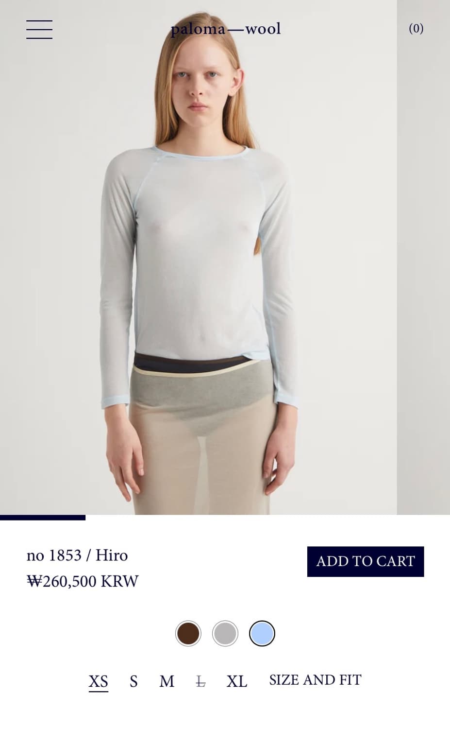 (XS,S,M)팔로마울 no.1853 hiro 롱슬리브/라이트블루 상품이미지6
