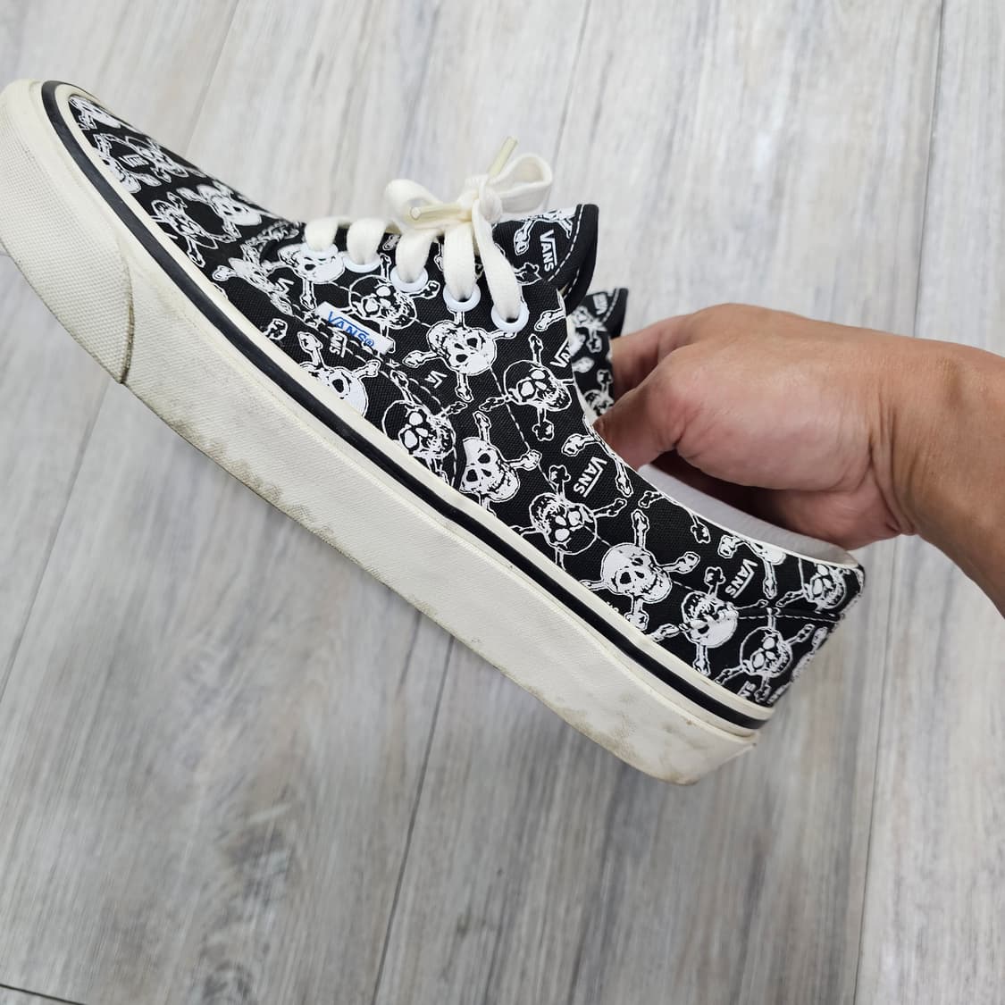 반스 어센틱 스컬 패턴 스니커즈 270mm 상품이미지4