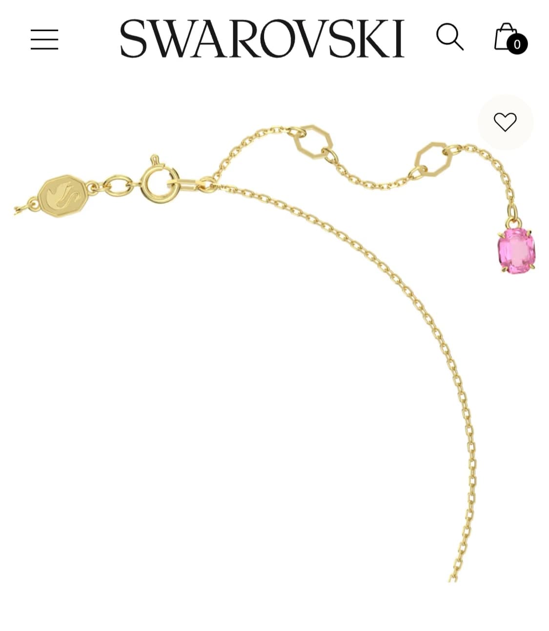 새제품)스와로브스키 플라워 핑크 목걸이 정품 상품이미지3