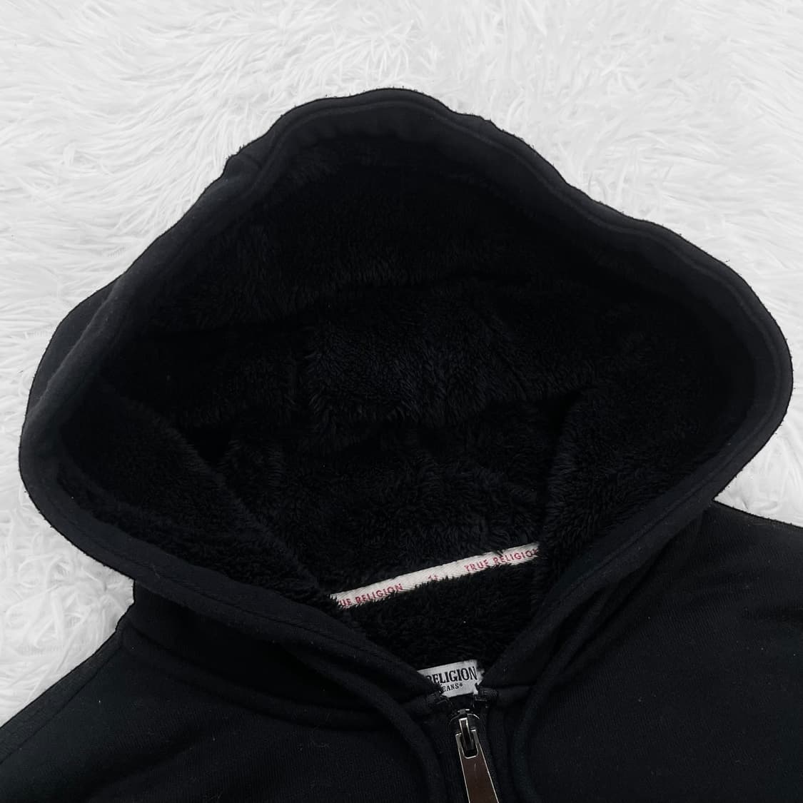 트루릴리전 보아털 후드집업 블랙 상품이미지6