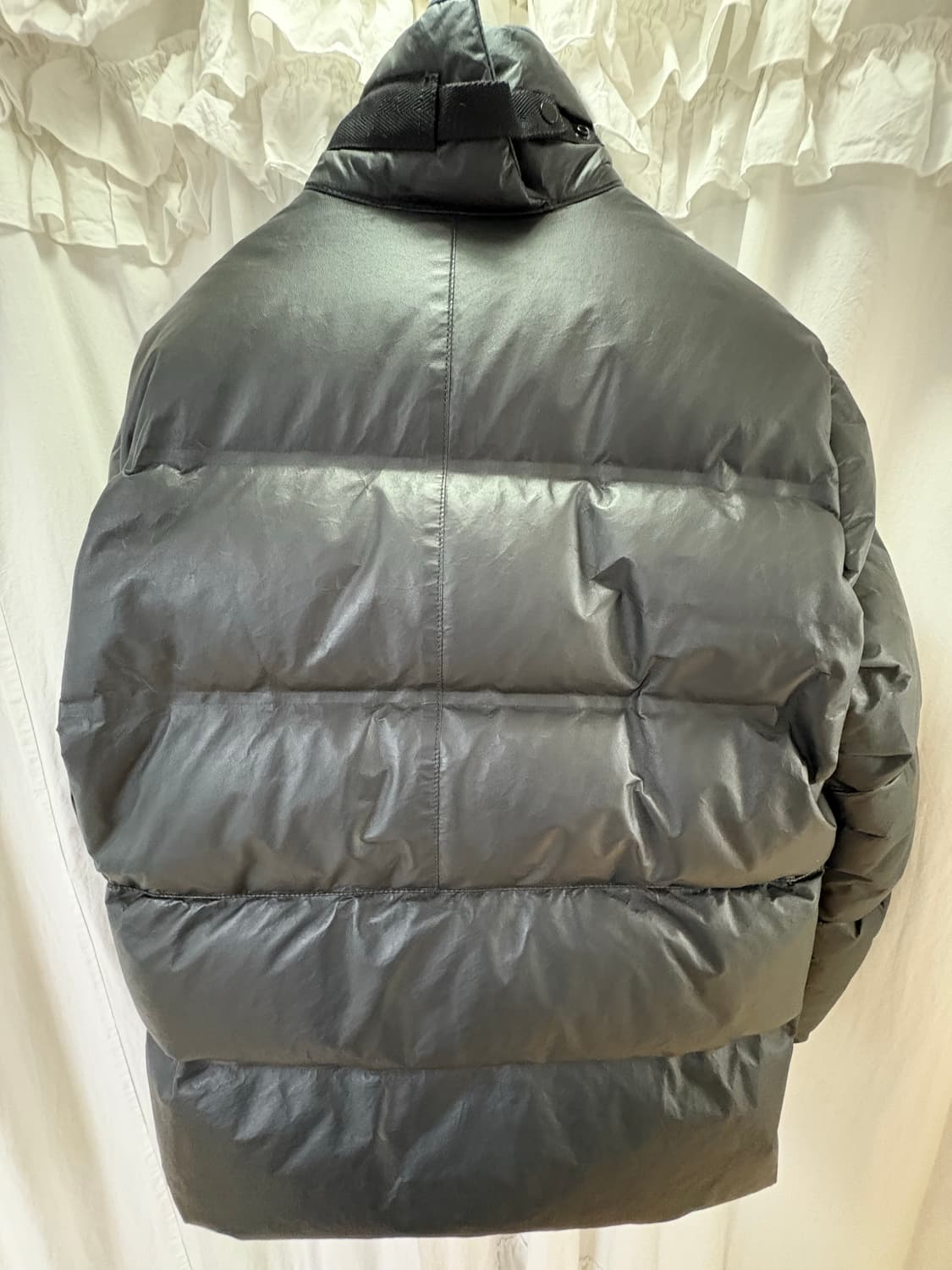 스톤아일랜드 화이트 와펜 레더 양가죽 무스탕 다운 패딩  상품이미지2