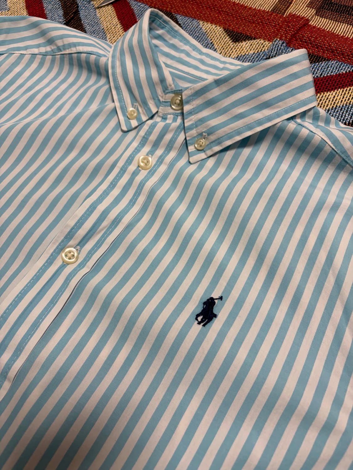 여성66) 폴로 랄프로렌 스트라이프 셔츠 하늘색 상품이미지2