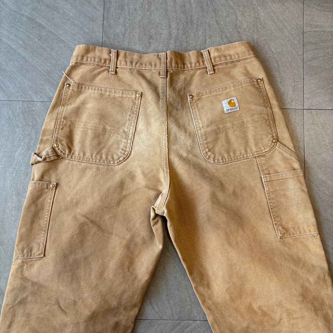 칼하트 미국 생산 브라운 더블니 팬츠 상품이미지7